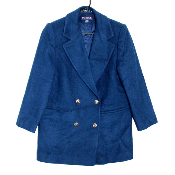 J.G. Hook Men’s Wool Blend Peacoat Small Blue Double-Breasted Warm Winter Coat - Picture 1 of 4